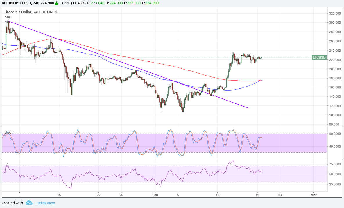 LTCUSD Technical Analysis for 02/20/2018 – Bullish Flag Pattern