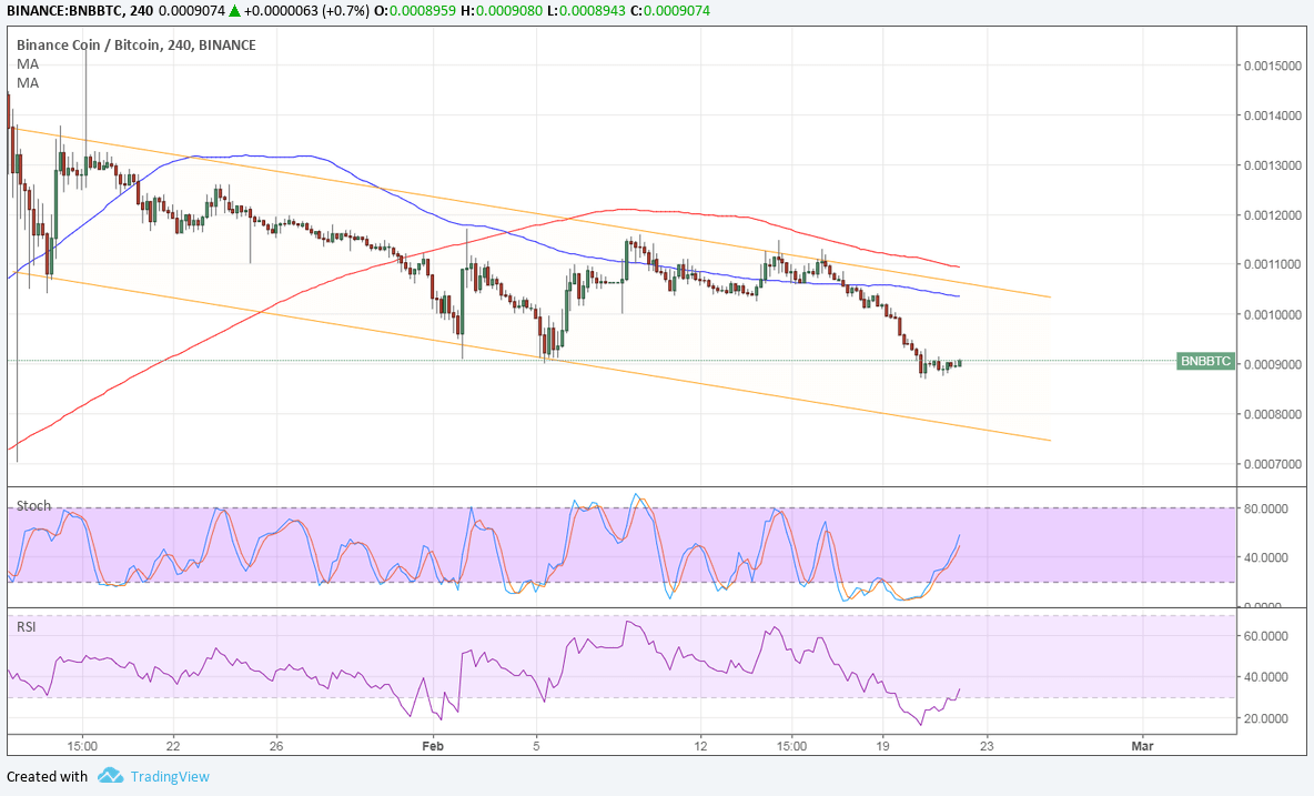Binance (BNB/BTC) Technical Analysis for 02/22/2018 – Bears Still In Control