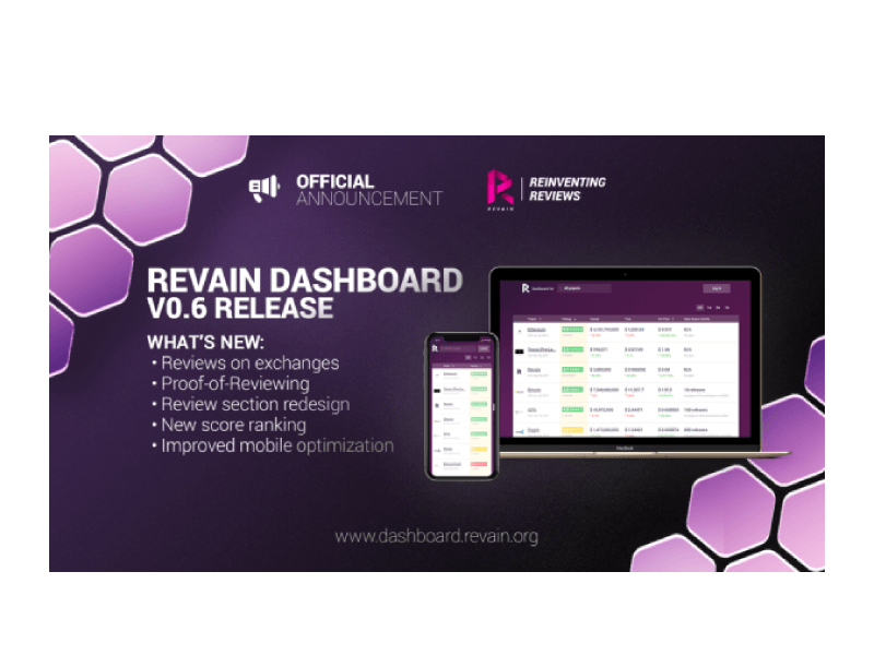 Revain announces Dashboard’s next major version 0.6 as the platform hits 1000 reviews