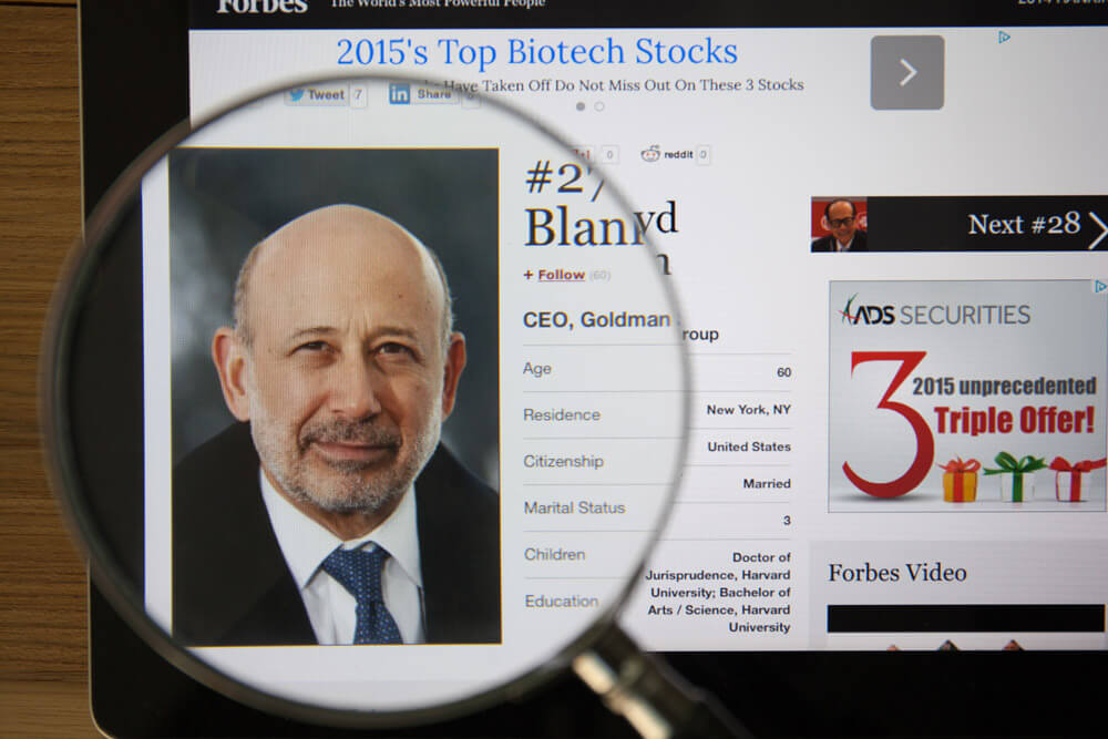 Goldman Sachs CEO Lloyd Blankfein