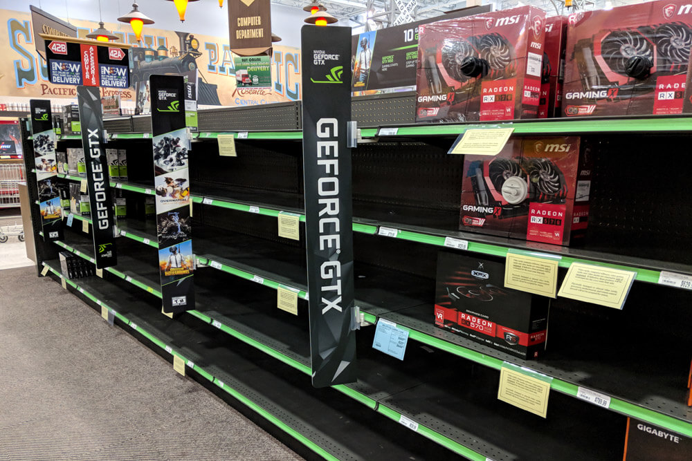 Perhaps the surplus of Nvidia GPUs will mean no more empty shelves for gamers.