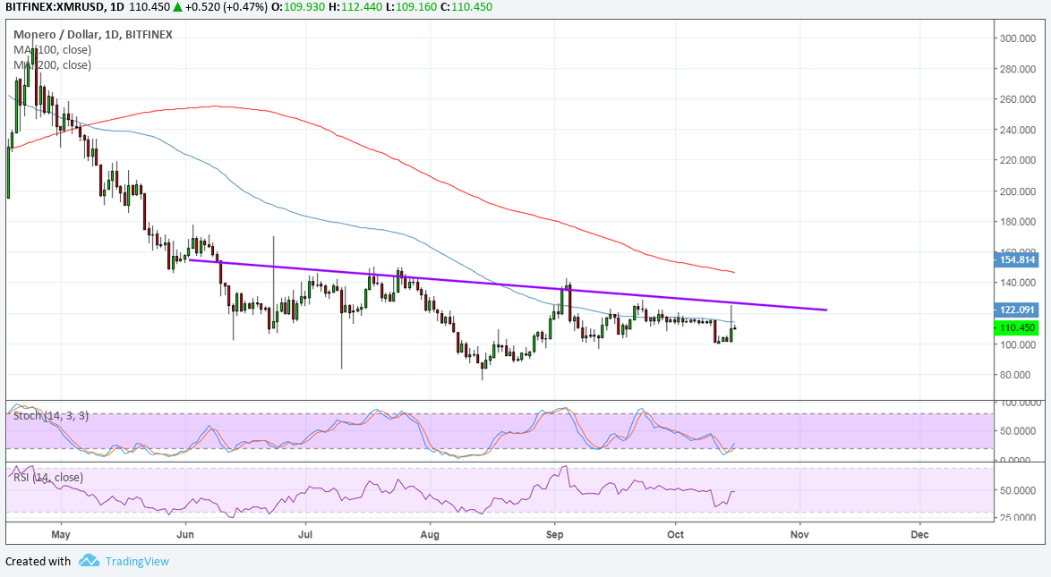 Monero Price Analysis: XMR/USD Bullish Reversal Formation