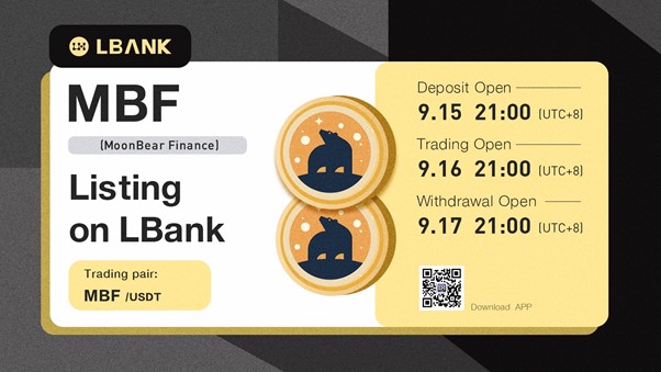 LBank Exchange Will List MBF (MoonBear.finance) on September 16, 2021