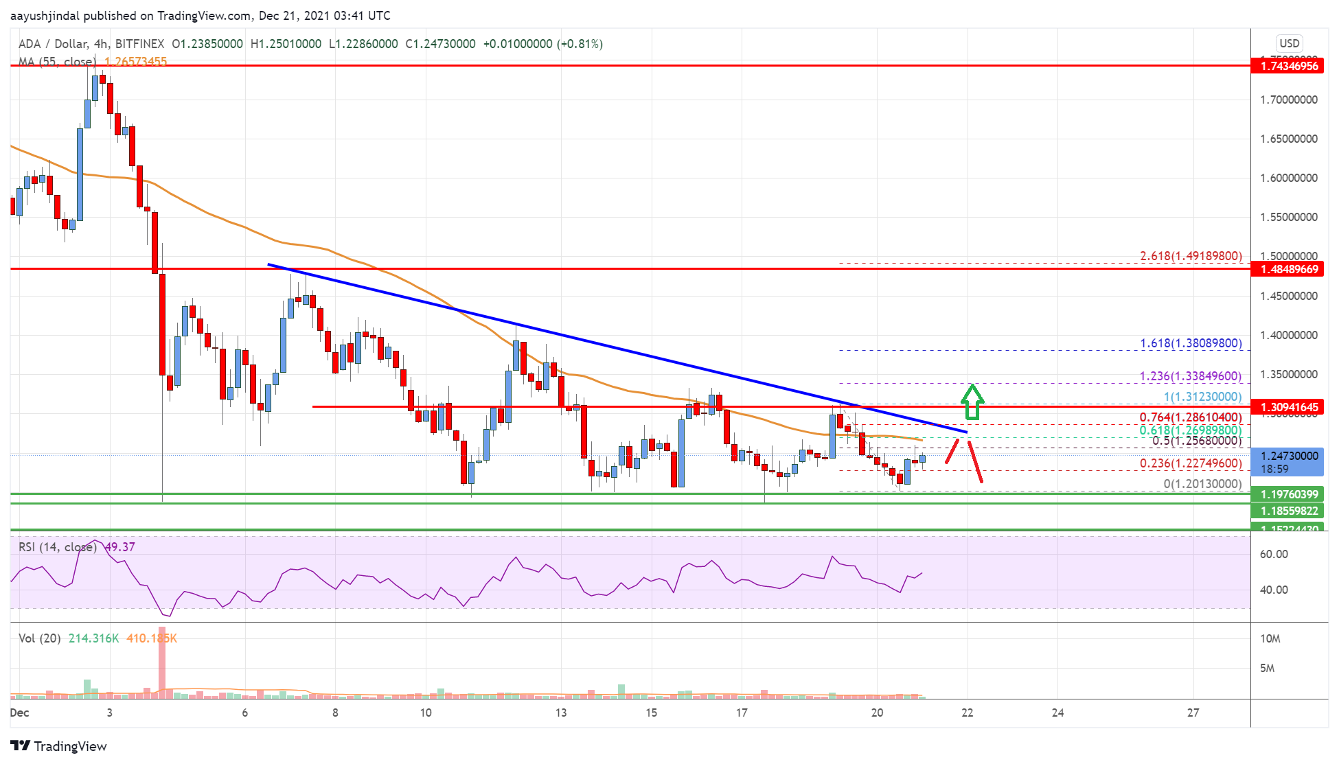 Cardano (ADA) Price Analysis: Bulls Aim Fresh Increase Above $1.25