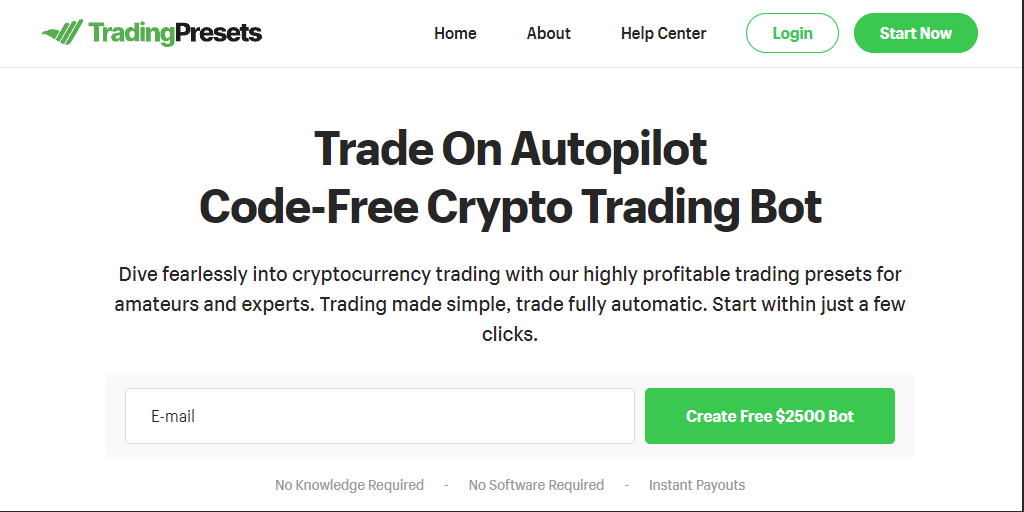 Claim $2500 Trading Balance through Trading Presets Platform