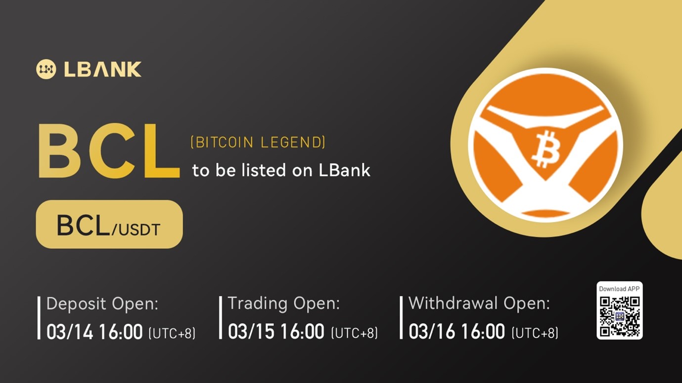 LBank Exchange Will List BITCOIN LEGEND (BCL) on March 15, 2022