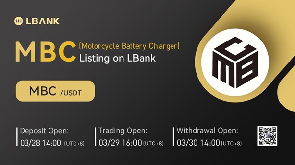 LBank Exchange Will List Motorcycle Battery Charger (MBC) on March 29, 2022
