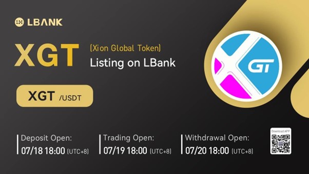 LBank Exchange Will List Xion Global Token (XGT) on July 19, 2022