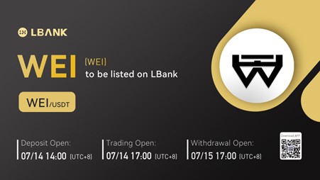 LBank Exchange Will List WEIcrypto (WEI) on July 14, 2022