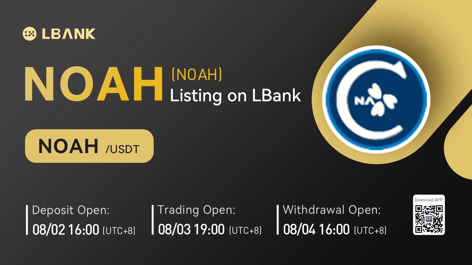 LBank Exchange Will List NOAH on August 3, 2022
