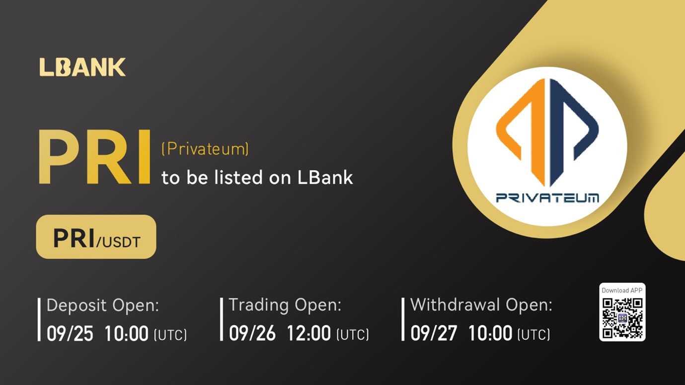 Privateum (PRI) Is Now Available for Trading on LBank Exchange