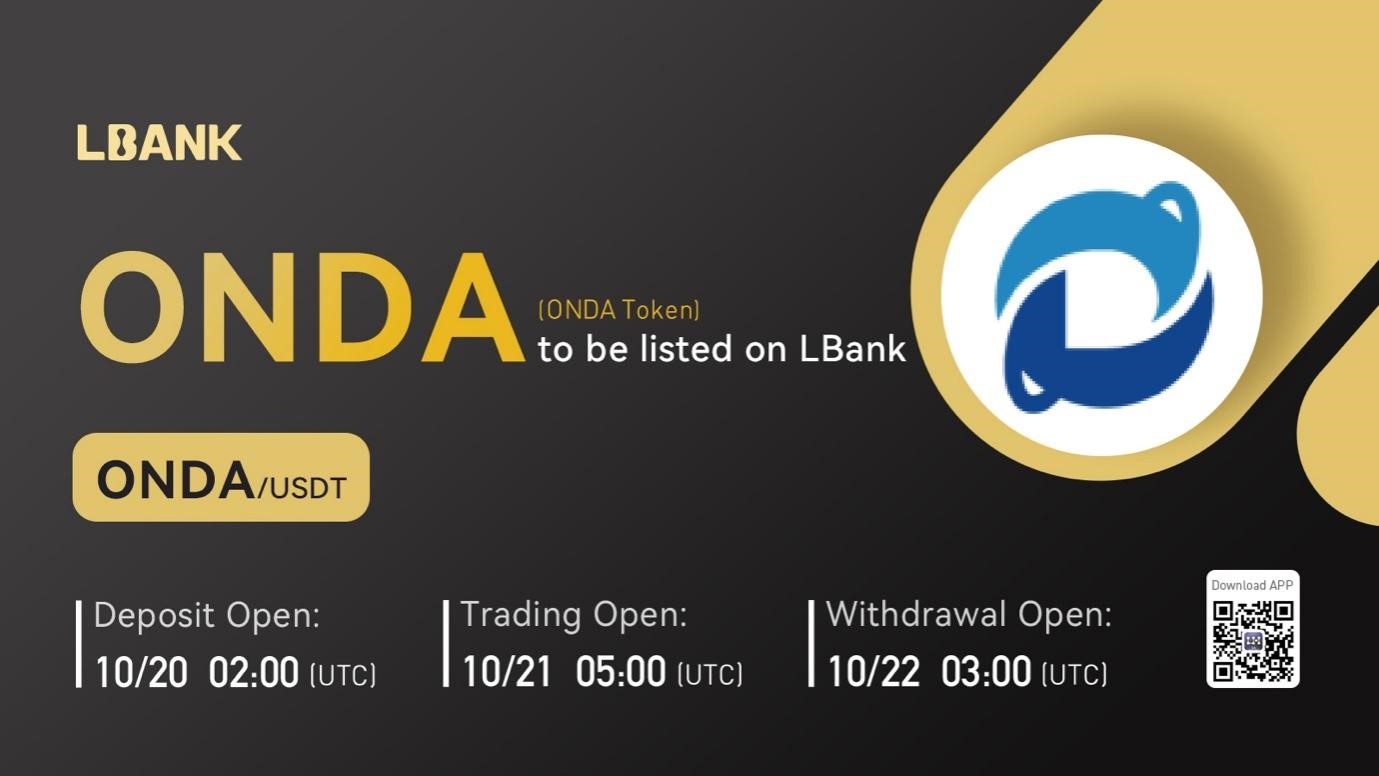 LBank Exchange Will List ONDA Token (ONDA) on October 21, 2022