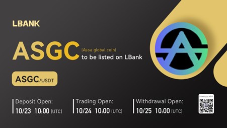 LBank Exchange Will List ASSA GLOBAL COIN (ASGC) on October 24, 2022