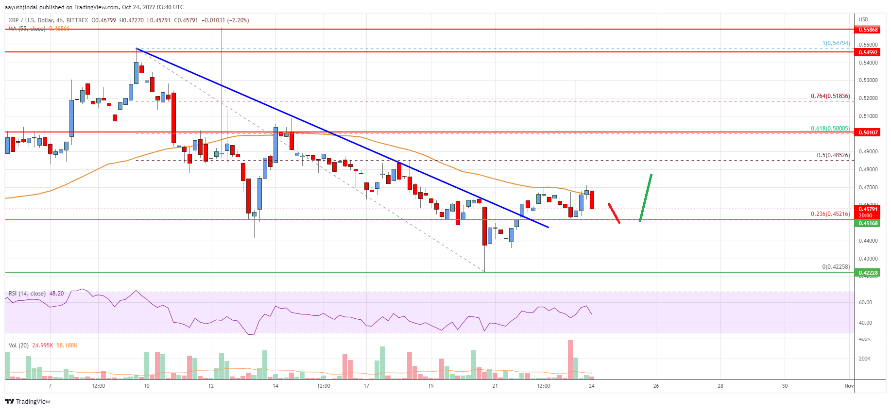 Ripple Price Analysis: Bulls Face Uphill Task Near $0.50