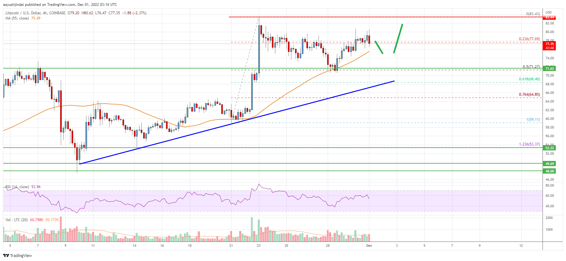 Litecoin (LTC) Price Analysis: Bulls Aim Rally Above $85