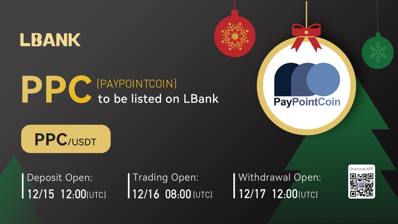 PayPointCoin (PPC) Is Now Available for Trading on LBank Exchange