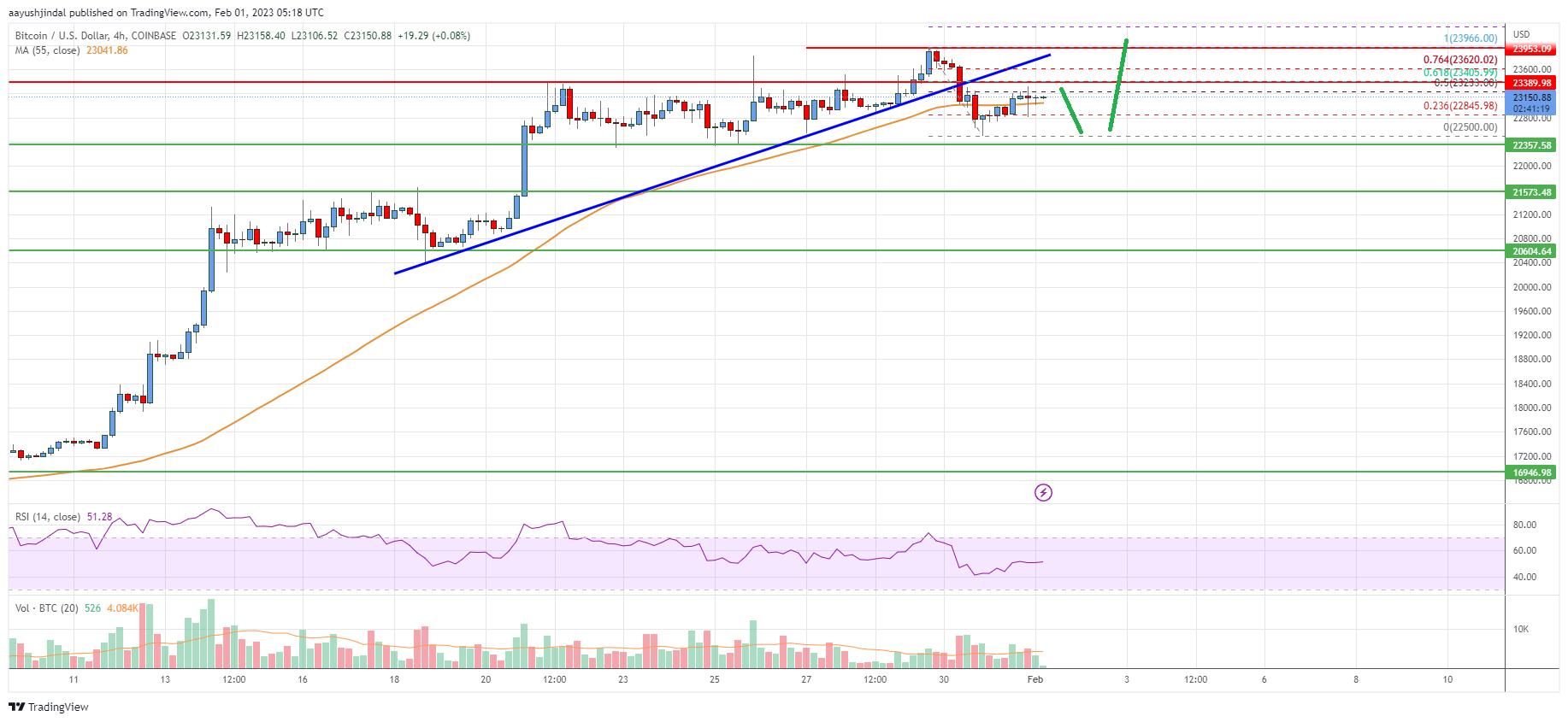 Bitcoin Price Analysis: BTC Could Restart Increase To $25K