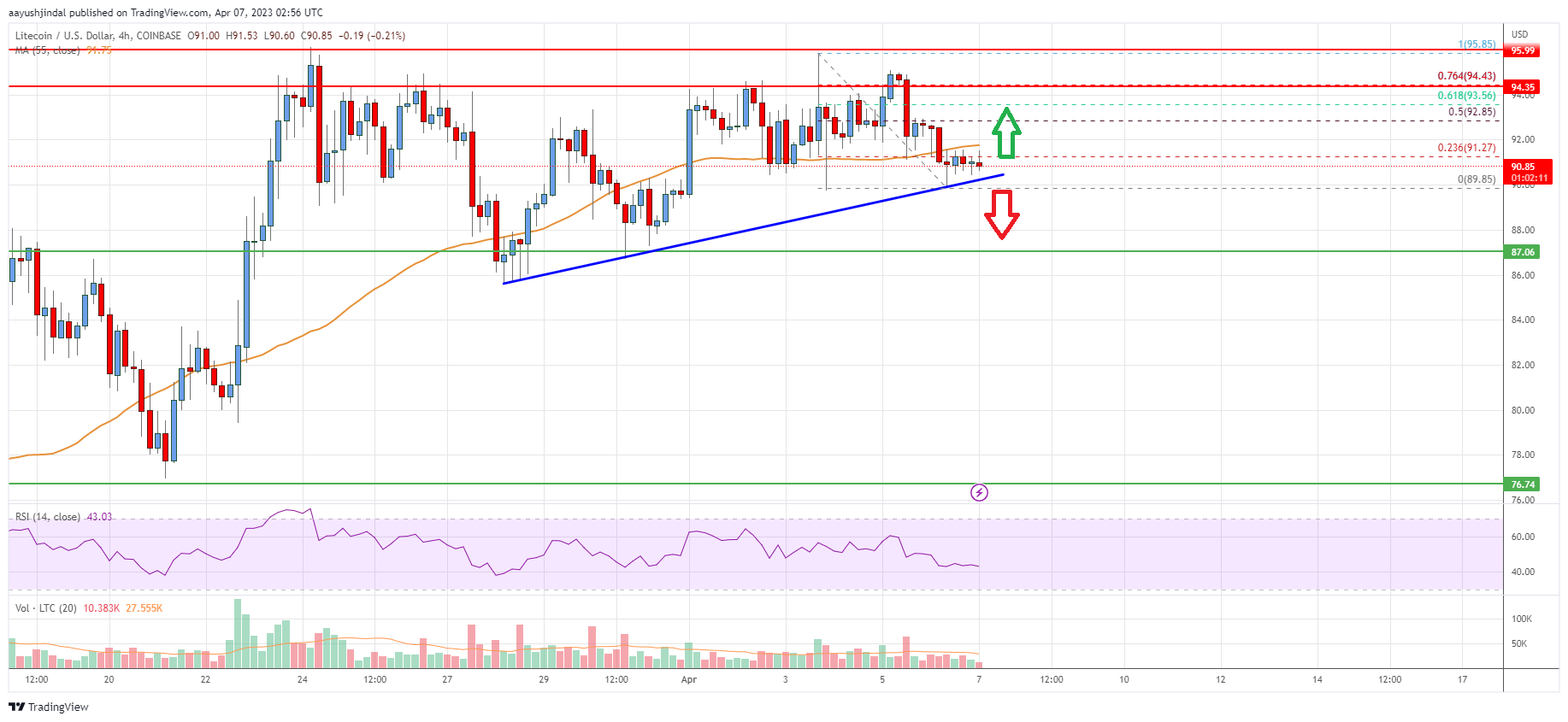 Litecoin (LTC) Price Analysis: Bulls Continue to Struggle Near $100