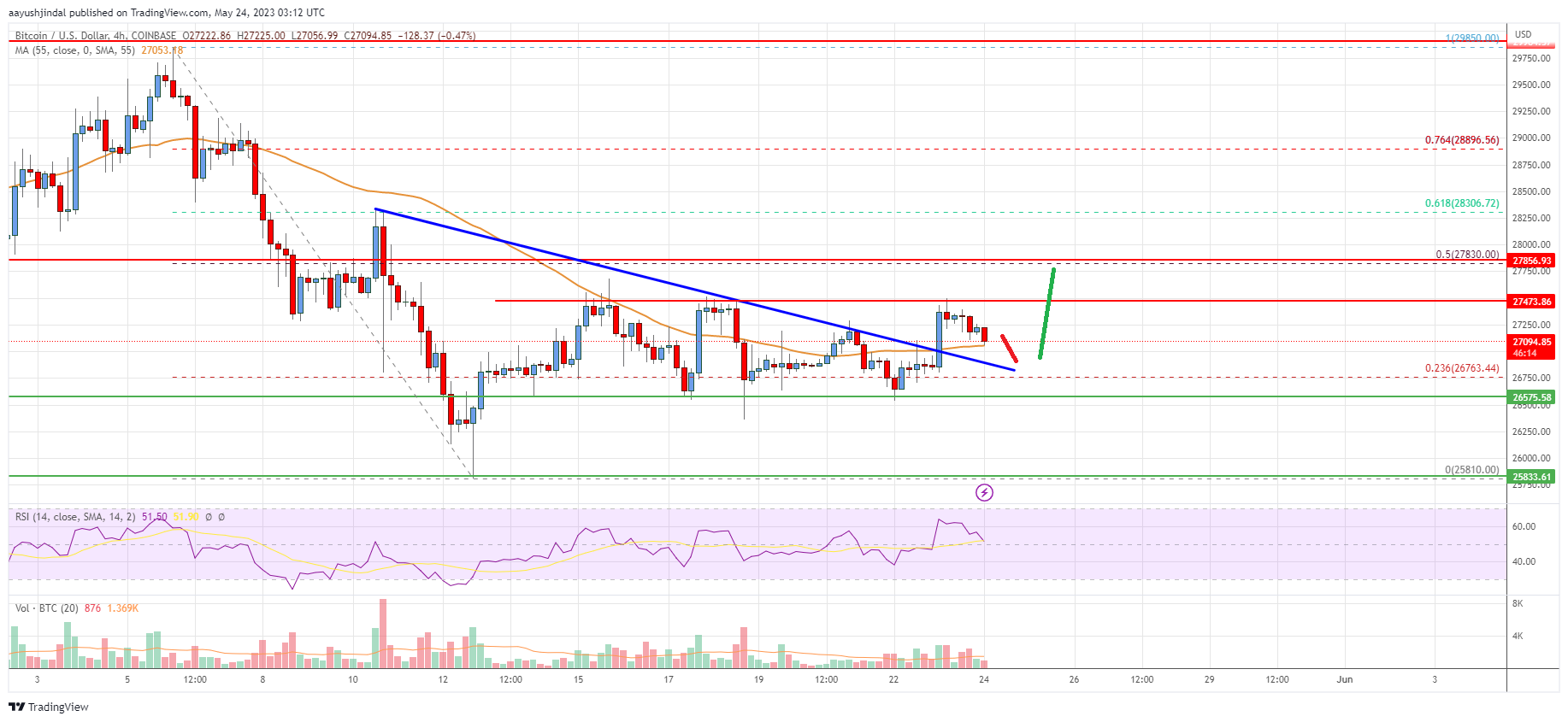 Bitcoin Price Analysis: BTC Eyes Another Increase To 30K