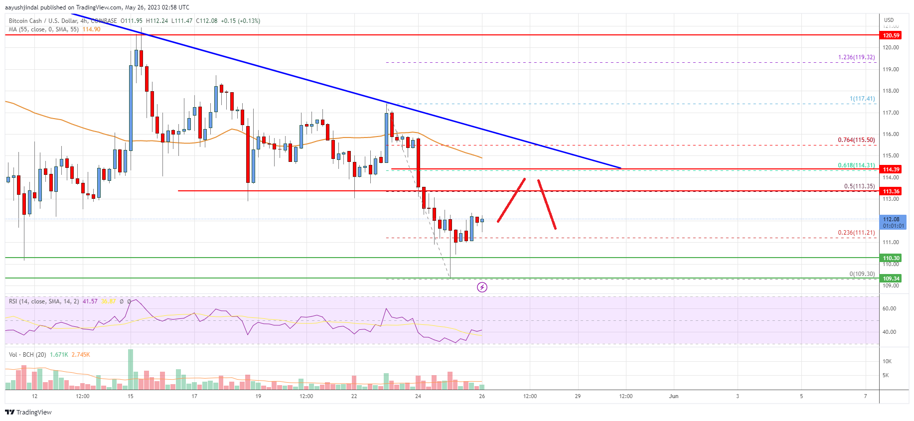 Bitcoin Cash Analysis: Risk of Fresh Drop to $105