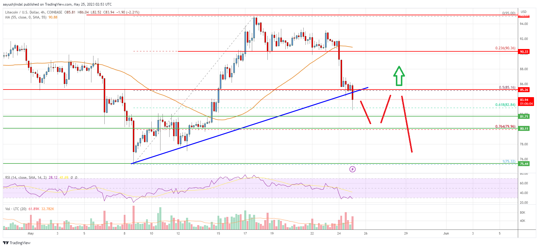 Litecoin (LTC) Price Analysis: Bulls Might Protect $80
