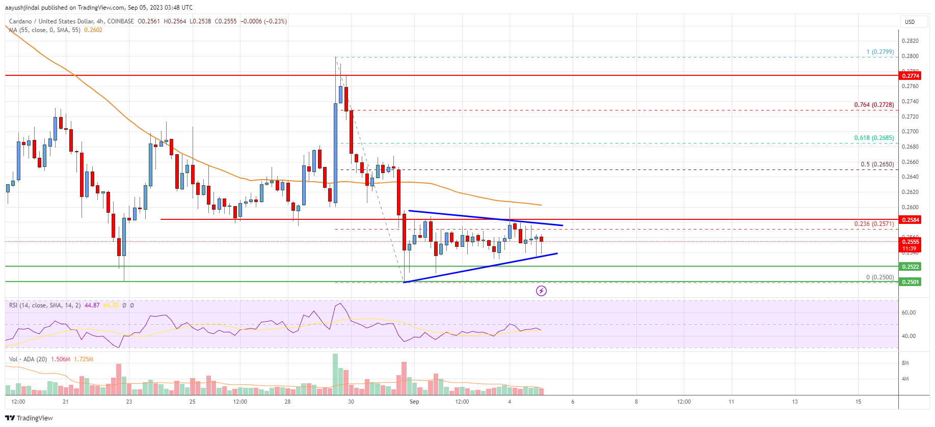Cardano (ADA) Price Analysis: Bulls Struggle To Protect $0.25