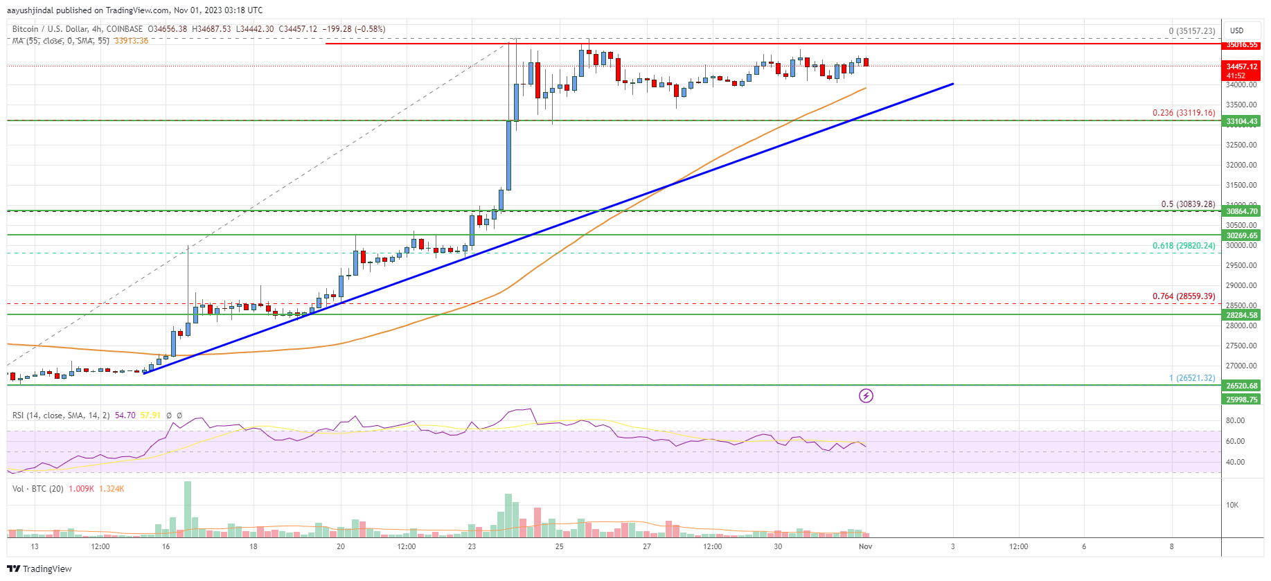Bitcoin Price Analysis: BTC Hold Gains, Aims For Fresh Rally