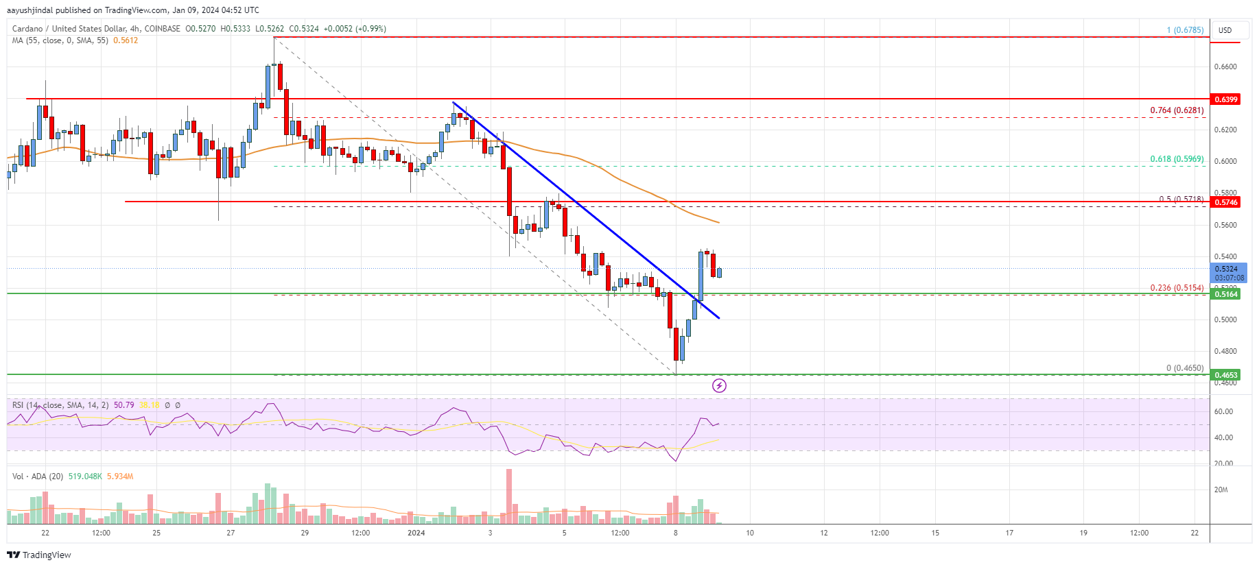 Cardano (ADA) Price Analysis: Can Bulls Push It Above $0.58?