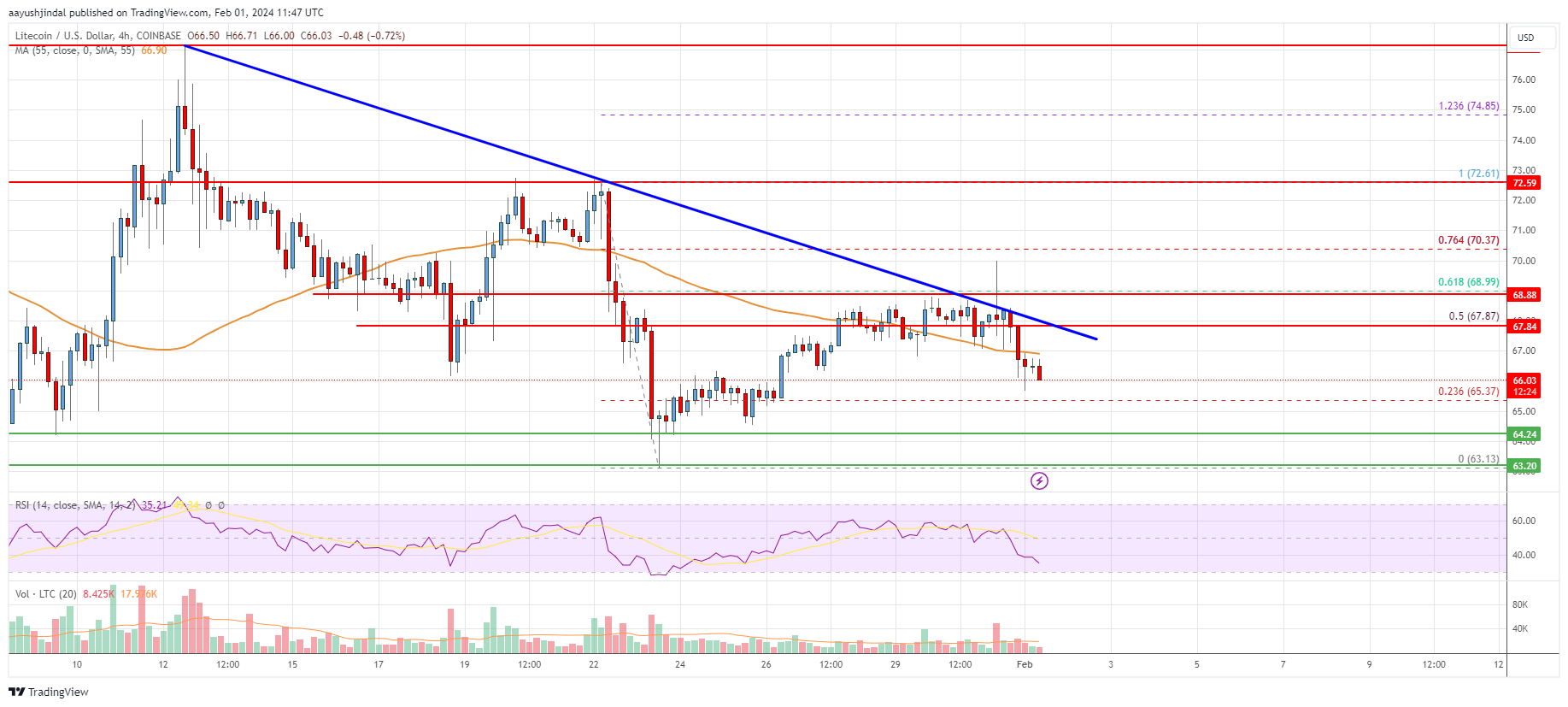 Litecoin (LTC) Price Analysis: Bulls Struggle To Start Fresh Increase