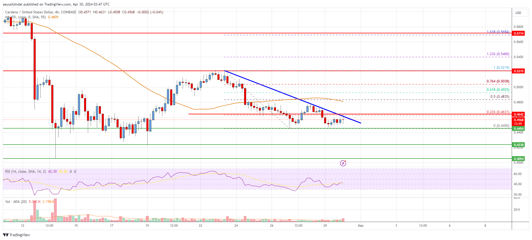 Cardano (ADA) Price Analysis: Bulls Lose Control Below $0.50