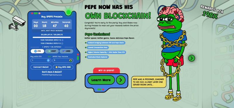 Layer-2 Meme Coin Pepe Unchained Raises M in Presale Event