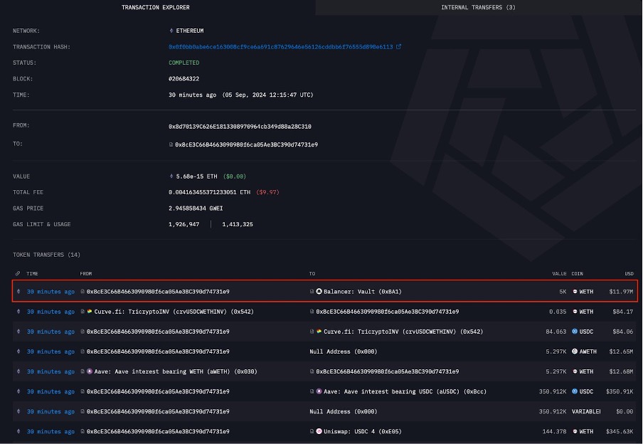 MEV Bot Executed a Million Flash Loan to Make Only