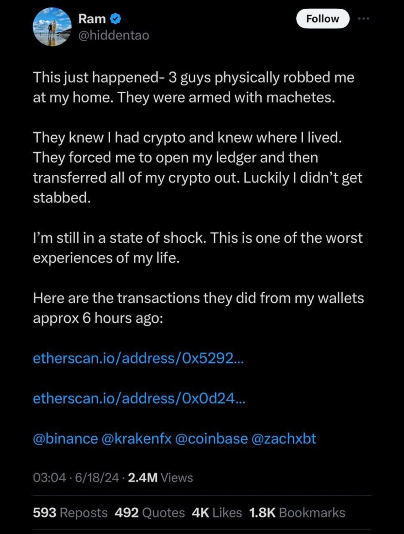 Blockchain Investigator Reports Rise in Offline Crypto Crimes, Warns Holders
