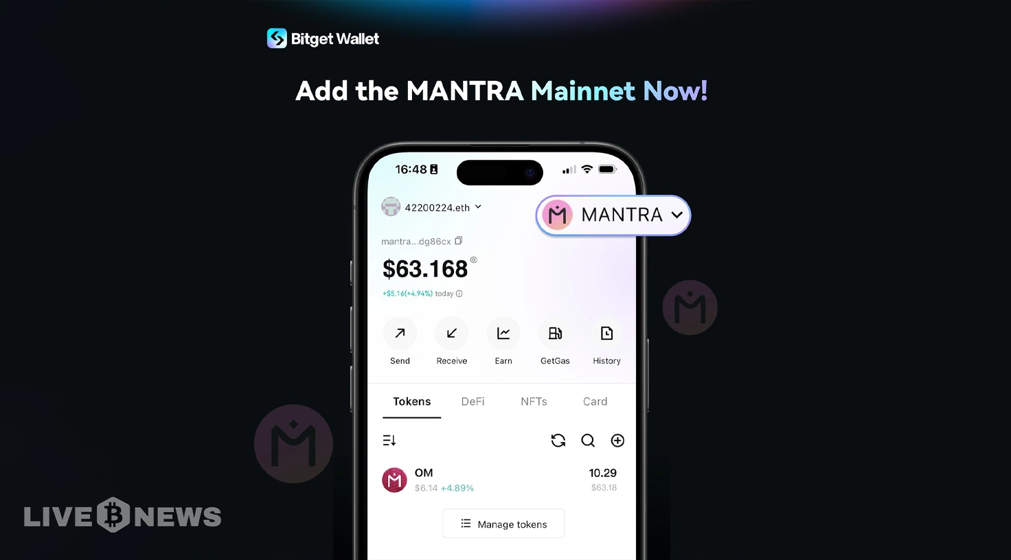 Bitget Wallet Integrates Mantra Mainnet for RWAs Tokenization