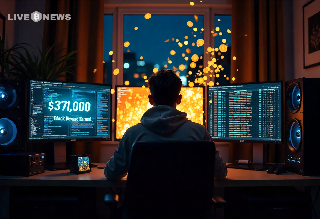 Solo Bitcoin Miner Nets $373K Block Reward Amid Stiff Competition