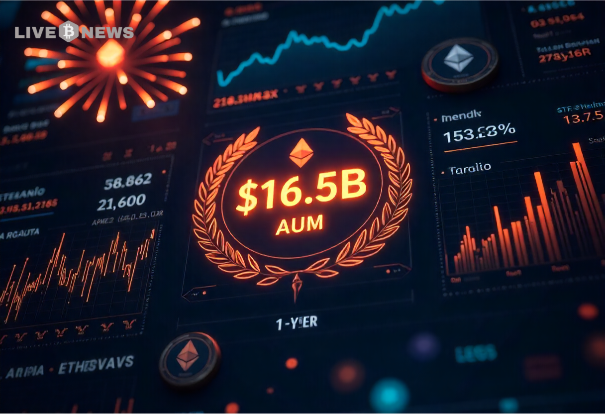 US Ethereum ETFs Celebrate 1st Anniversary With Over $16.5 Billion In AUM