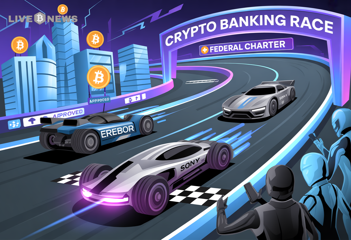 Crypto Banking Race Heats Up: Erebor Approved, Sony Files for Federal Charter