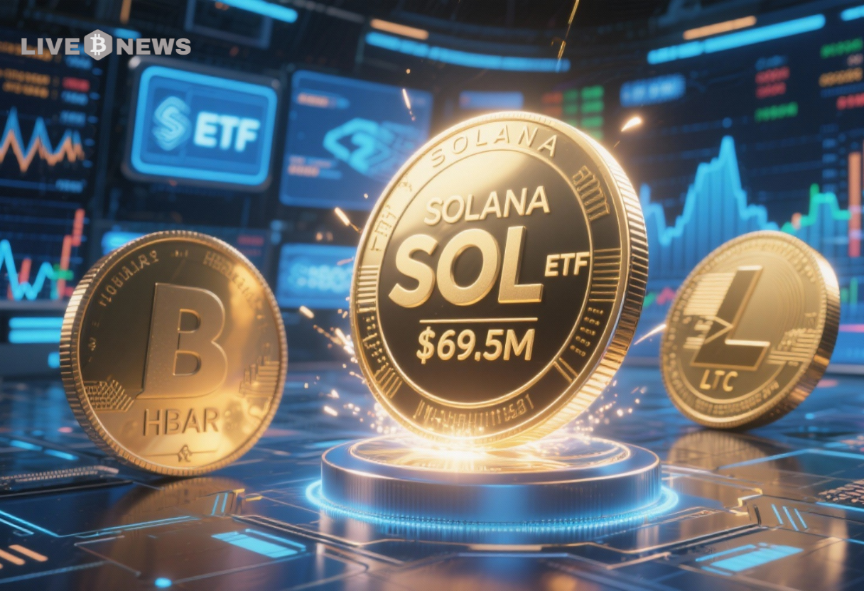 Solana News: Bitwise SOL ETF Debuts with $69.5M While HBAR and LTC Lag