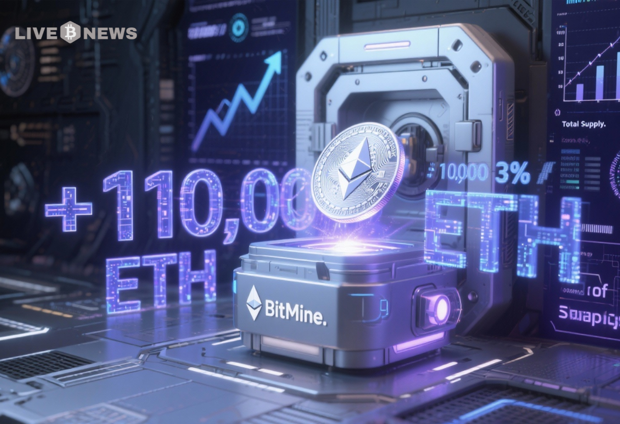 Ethereum News: BitMine Buys Another 110,000 ETH After Market Dip, Now Holds Nearly 3% Of Total Supply