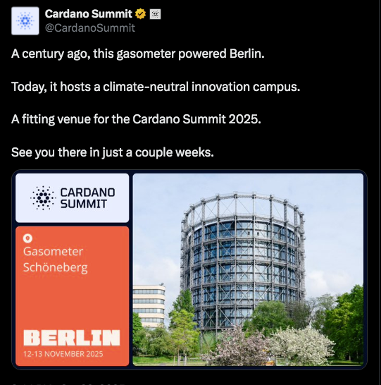 The Cardano summit has kicked off in Germany | source: X