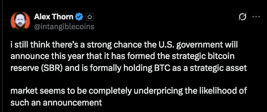Galaxy expert had predicted US Bitcoin reserve by year-end