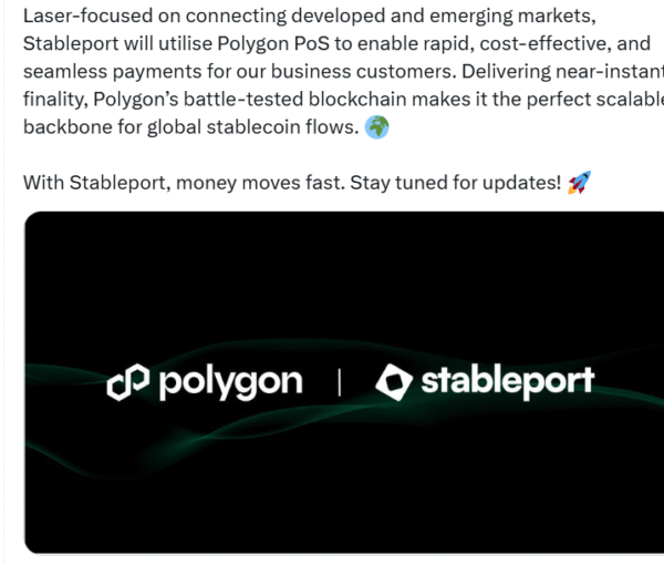 Polygon partners with Stableport to enhance B2B payments. This leverages Polygon PoS for rapid, cost-effective global stablecoin transactions via Stableport's "stablecoin sandwich" model.
