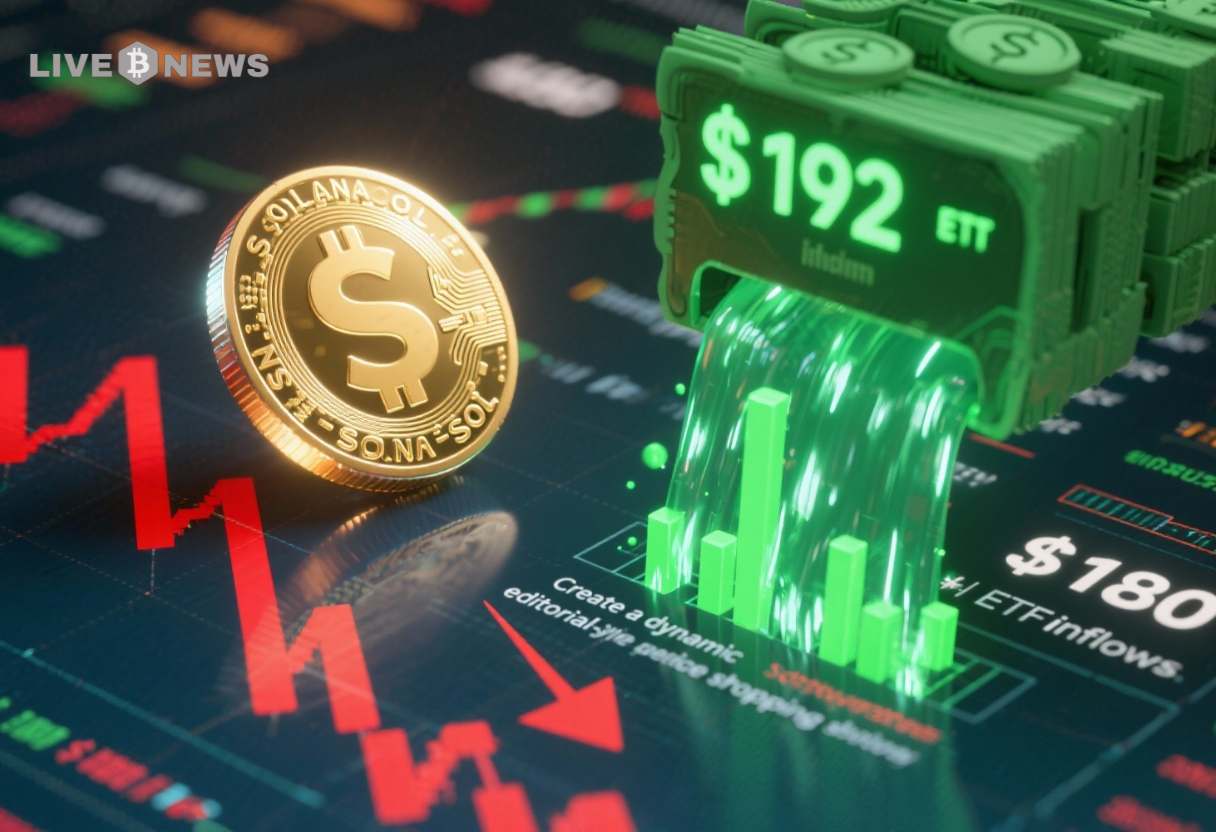 Solana ETF News: Solana Price Sinks Below $180 Despite $199m Weekly ETF Inflows