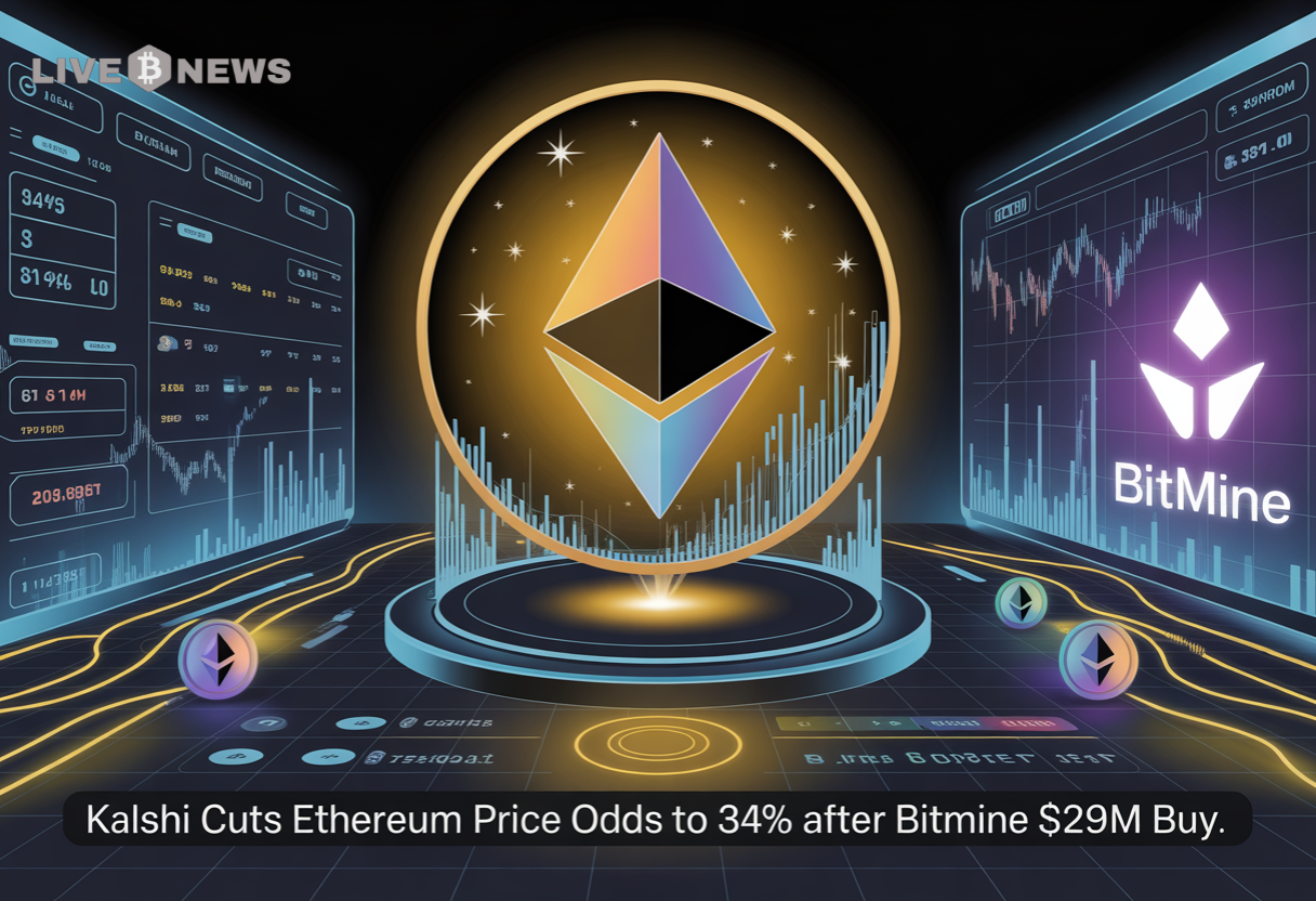 Crypto News Today: Kalshi Reduces Ethereum Price Odds to 34% After BitMine’s $29M Buy