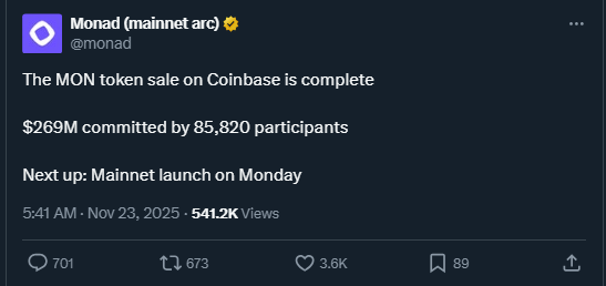 Monad Price Prediction: Monad Price in Focus After $269M Raise Ahead of Mainnet Launch