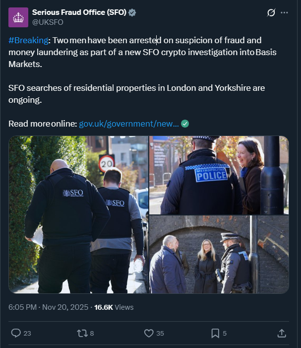 Market News: SFO Targets $28M Crypto Scheme: Arrests Rock Industry