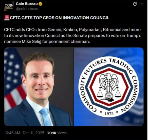 CFTC includes industry leaders as part of council 