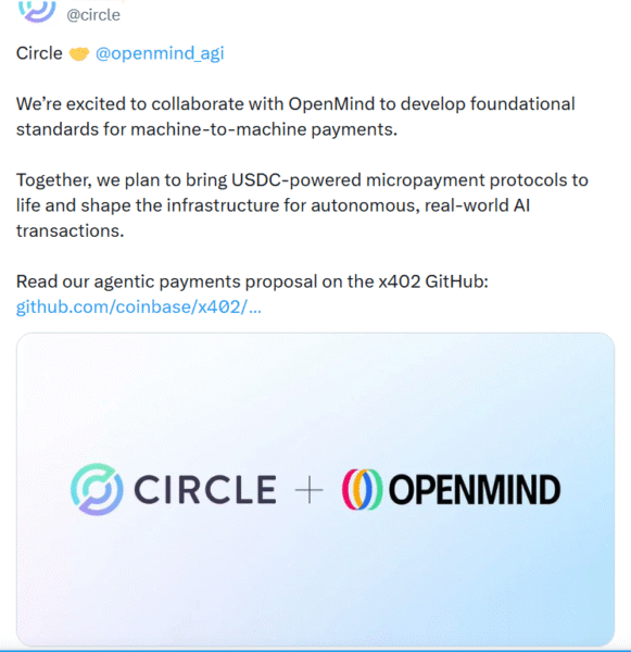 Circle and OpenMind Partner for Autonomous AI Payments