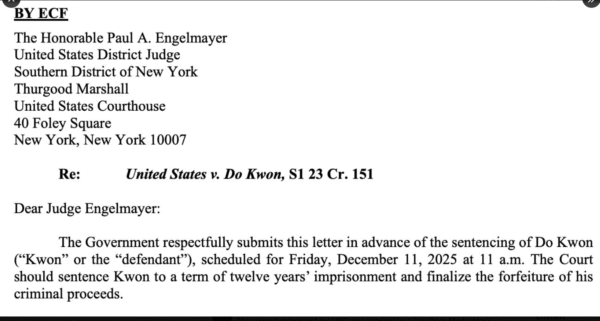 U.S. Prosecutors Seek 12-Year Sentence for Do Kwon