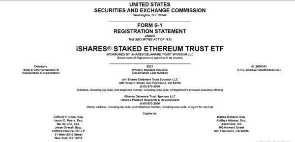 BlackRock officially filed for a staked Ethereum ETF, seeking SEC approval. The move provides investors with ETH exposure and passive income potential.